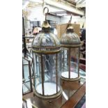 ORANGERY LANTERNS, a pair, French provincial style gilt finish, 43cm H.