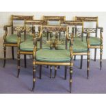 DINING ARMCHAIRS, a set of six,