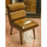 COCKTAIL CHAIRS, a pair, early 20th century in hand finished soft leaf brown leather.