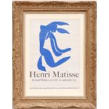 HENRI MATISSE 'Grans Palais Nu bleu XI', lithographic poster 1970, 60cm x 45cm, framed and glazed.