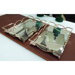 DRINKS TRAYS, a pair, French Art Deco style, 44cm x 30cm x 7cm.