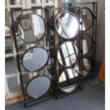 MAKE UP COUNTER MIRRORS, a set of three, vintage 1950s French style, 90cm x 34cm.