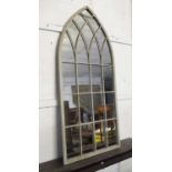 MIRRORS, a set of three, Gothic style, each with a lancet shaped top, 50cm W x 115cm H.