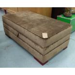 BOX OTTOMAN, velvet with a brown rising lid, 132cm x 71cm x 50cm H.