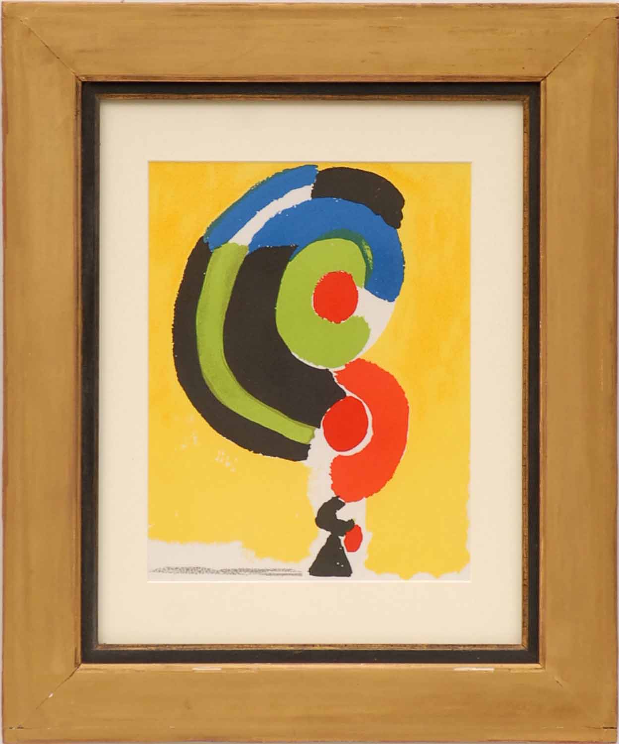 SONIA DELAUNAY 'Untitled', original lithograph 1972, printed by Mourlot, Paris, 35cm x 25cm,