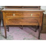 SIDEBOARD, George III mahogany and boxwood strung with frieze drawer and apron drawer below,
