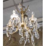 CHANDELIER, fifteen gilt branches with leaf detail, approx 65cm H.
