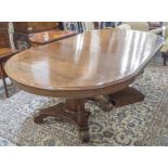 DINING TABLE, mahogany with cross banded detail,