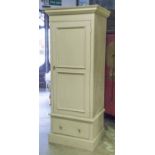 ARMOIRE, French style traditionally grey painted with single panelled door,
