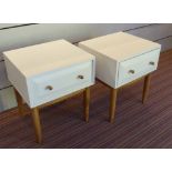 SIDE TABLES, a pair, contemporary Danish style design, 40cm D x 45cm W x 54cm H.