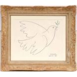 PABLO PICASSO 'Dove of peace', off set lithograph, signed and dated in the plate, 50cm x 70cm,