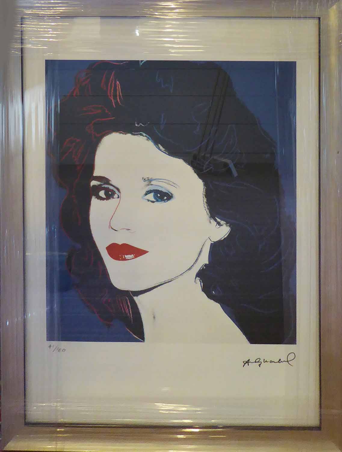 ANDY WARHOL 'Jane Fonda', offset lithograph, numbered ed of 100, from Leo Castelli Gallery NY,