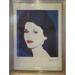 ANDY WARHOL 'Jane Fonda', offset lithograph, numbered ed of 100, from Leo Castelli Gallery NY,