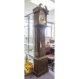 LONGCASE CLOCK, George III oak with brass, silvered and painted face inscribed John Smith, Chester,