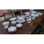 SPODE DINNER SERVICE, English fine bone China spode blue Colonel twelve place four piece setting.