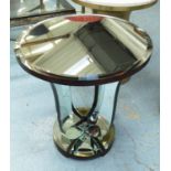 MIRRORED OCCASIONAL TABLE, Art Deco style with circular top, 50cm x 54cm H.