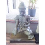ASIAN STATUETTE, metal on stand, 55cm H.