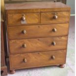 CHEST, Victorian mahogany and stained pine with two short over three long drawers,
