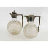 ANTIQUE SILVER MOUNTED CLARET JUG, by Atkin Brothers, Sheffield 1887,