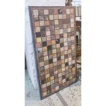 SPECIMEN MARBLE TOP, rectangular with checkered inlay, 60cm x 111cm L.