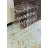 SOMMELIERS WINE RACK, contemporary perspex design, 83cm H.