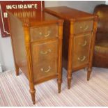 BEDSIDE CHESTS, a pair, Georgian style walnut,