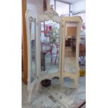 DRESSING MIRROR, French style, folding three plates, with a painted carved frame,