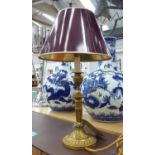 TABLE LAMP, vintage French ormolu with Besselink and Jones shade, 55cm H.