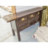 ASIAN SIDEBOARD, rush inlaid top, 40cm x 163cm L x 82cm H.