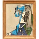 PABLO PICASSO 'Sylvette', offset lithograph, 53cm x 45cm, framed and glazed.