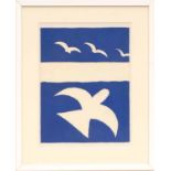 GEORGES BRAQUE 'Oiseau bleu', lithograph, printed by Mourlot, 35cm x 30cm, framed and glazed.