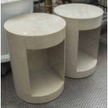 SIDE CABINETS, a pair, Art Deco style, 55.5cm diam. x 76cm H.