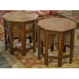 HOSHIARPUR OCCASIONAL TABLES, a matched pair,