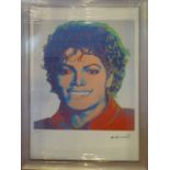 ANDY WARHOL 'Michael Jackson', offset lithograph, numbered ed of 100, from Leo Castelli Gallery NY,