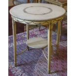 LAMP TABLE, George III style painted circular with swag ribbon decoration, 68cm Diam x 71cm H.