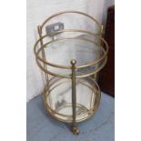 DRINKS TROLLEY, French Art Deco style gilt finish, 45cm diam. x 70cm H.