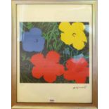 ANDY WARHOL 'Flowers', lithograph, numbered ed of 100, from Leo Castelli Gallery NY, 61cm x 43cm,