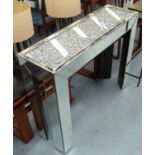 CONSOLE TABLE, contemporary diamante design, 100cm W x 30.5cm D x 81cm H.