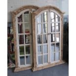 ORANGERY MIRRORS, a pair, French provincial design, 223cm x 72cm.