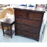 LOMBOK CHEST OF DRAWERS, two short and three long drawers, in Indonesian hardwood,