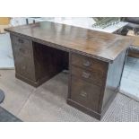 LOMBOK DESK, pedestal type, with six drawers, in Indonisian hardwood, 150cm x 80cm x 76cm H.