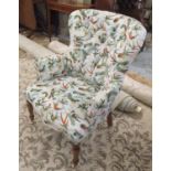 ARMCHAIRS, a pair, Victorian style, each with a buttoned back,