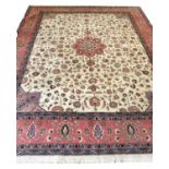 FINE 'TEHRAN' DESIGN PERSIAN CARPET, 320cm x 245cm, of coral medallion,