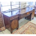 SIDEBOARD, George III mahogany, of substantial proportions, with brass gallery,