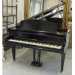 BABY GRAND PIANO, Challon, iron framed overstrung, in a full gloss ebonised case, serial no. 60119.