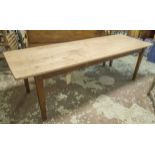 FARMHOUSE TABLE, 19th century French, fruitwood planked rectangular top,