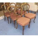 DINING CHAIRS, a set of four, Victorian walnut,