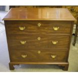 CHEST, George III design mahogany with three drawers, 85cm H x 93cm x 53cm.