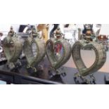 HEART SHAPED ORANGERY LANTERNS, a set of four, contemporary French provincial inspired,