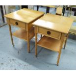 SIDE TABLES, a pair, bamboo style detail, each 47cm W x 51cm D x 63cm H.